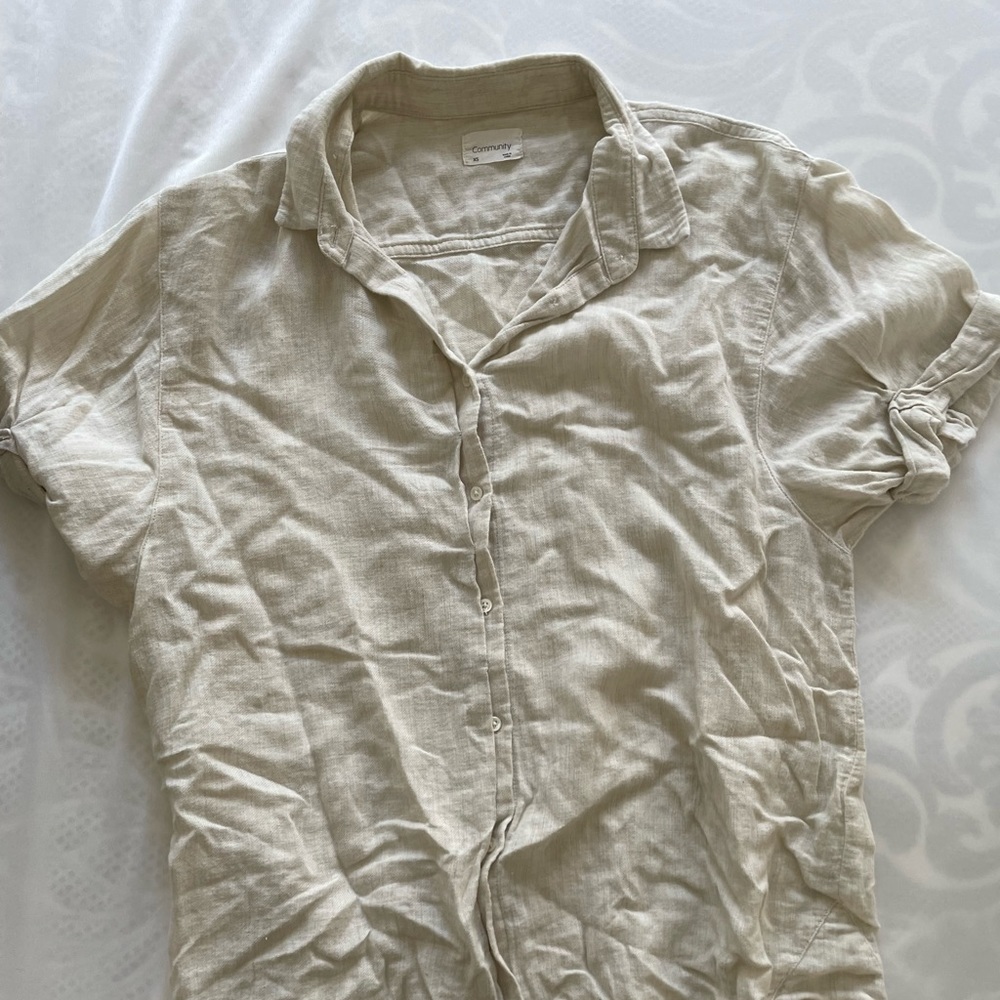 Aritzia Cream Button Down Shirt